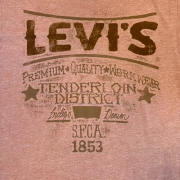 LEVI’S Graphic Logo Tee Brown Heather Short Sleeve T-Shirt Size S - Picture 2 of 4